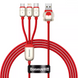 Кабель Baseus Year of the Tiger 3 in 1 USB (Micro USB+Lightning+Type-C) 3.5A (1.2m) Red