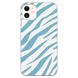 Чохол прозорий Print Animal Blue для iPhone 12 | 12 PRO Zebra купити