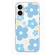 Чохол прозорий Print Flower Color with MagSafe для iPhone 17 Blue