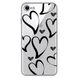 Чохол прозорий Print Love Kiss для iPhone 7 | 8 | SE 2 | SE 3 Heart Black купити