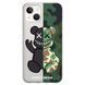 Чехол прозрачный Print Robot Bear для iPhone 14 Plus Green