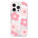 Чехол прозрачный Print Flower Color with MagSafe для iPhone 16 PRO MAX Pink