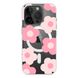 Чехол прозрачный Print Flower Color with MagSafe для iPhone 16 PRO MAX Pink