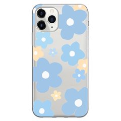 Чехол прозрачный Print Flower Color для iPhone 11 PRO Blue купить