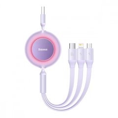 Кабель Baseus Bright Mirror 2 Series 3 in 1 USB (Micro-USB+Lightning+Type-C) 66W (1.1m) Purple купить