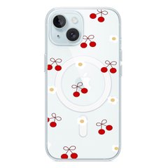 Чехол прозрачный Print Cherry Land with MagSafe для iPhone 14 Plus Small Cherry