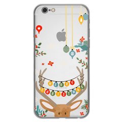 Чохол прозорий Print NEW YEAR для iPhone 6 | 6s Deer antlers купити