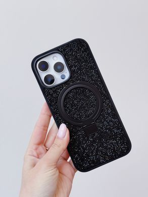 Чехол Diamonds with MagSafe Ring для iPhone 14 PRO MAX Black - ash-mobile.com.ua - фото 5