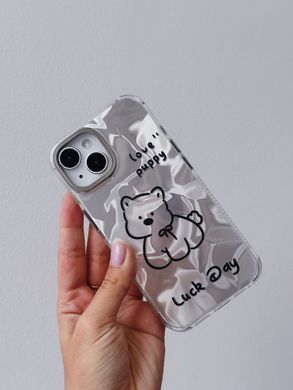 Чехол Crumpled Puppy для iPhone 15 PRO Silver - ash-mobile.com.ua - фото 2