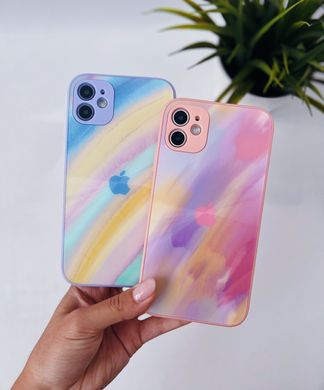 Чохол Glass Watercolor Case Logo new design для iPhone XR Cloud Purple - ash-mobile.com.ua - фото 3