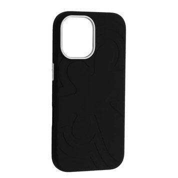 Чохол Flower Liquid Silicone Case with MagSafe для iPhone 16 PRO Black - ash-mobile.com.ua - фото 1