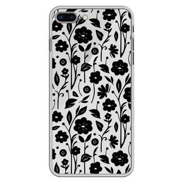 Чохол прозорий Print Flower для iPhone 7 Plus | 8 Plus Floral Black - ash-mobile.com.ua - фото 1