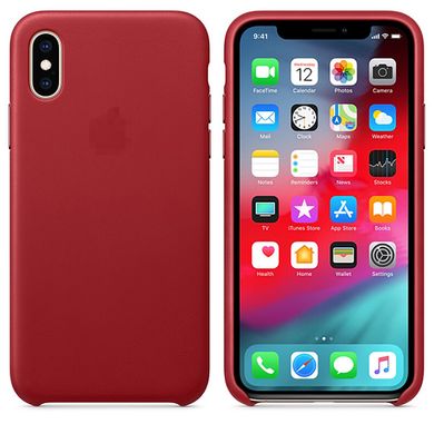 Чохол Leather Case GOOD для iPhone X | XS Red купити