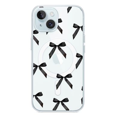 Чохол прозорий Print Mood swings with MagSafe для iPhone 13 MINI Bow Black - ash-mobile.com.ua - фото 1