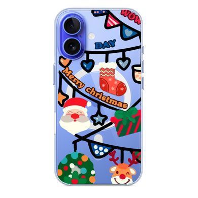Чохол прозорий Print NEW YEAR with MagSafe для iPhone 17 Wow Merry Christmas