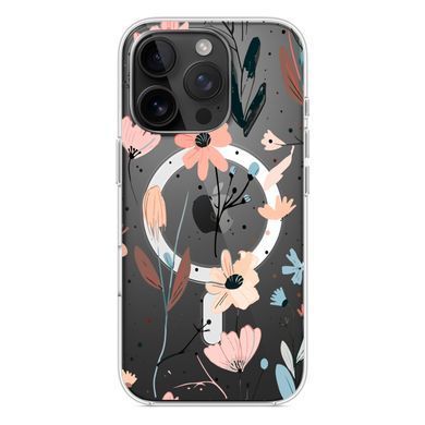 Чехол прозрачный Print Flower with MagSafe для iPhone 16e | 17e Floral Dream - ash-mobile.com.ua - фото 3