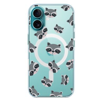 Чохол прозорий Print Animals with MagSafe для iPhone 17 Raccoon