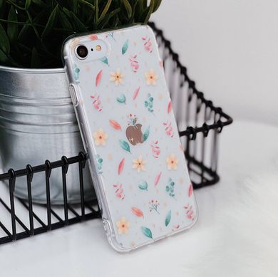 Чохол прозорий Print Butterfly для iPhone 7 | 8 | SE 2 | SE 3 Pink/White купити