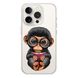 Чехол прозрачный Print Animals with MagSafe для iPhone 14 PRO Monkey