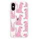 Чохол прозорий Print Meow with MagSafe для iPhone XS MAX Leopard Pink купити