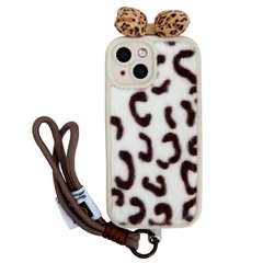 Чохол Fluffy Leopard для iPhone 13 White