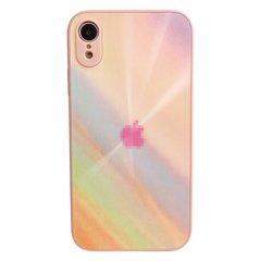 Чехол Glass Watercolor Case Logo new design для iPhone XR Pink купить