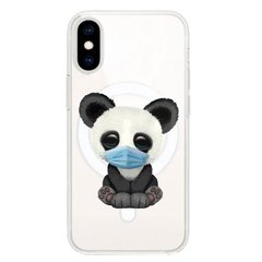 Чохол прозорий Print Animals with MagSafe для iPhone XS MAX Panda купити