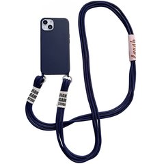 Чехол TPU two straps California Case для iPhone 14 Plus Midnight Blue