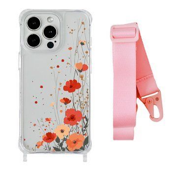 Чохол прозорий з ремінцем Print Flower для iPhone 11 PRO Autumn Blossom/Pink - ash-mobile.com.ua - фото 1