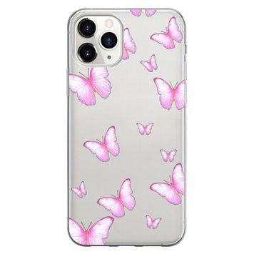 Чехол прозрачный Print Butterfly для iPhone 11 PRO MAX Light Pink - ash-mobile.com.ua - фото 1