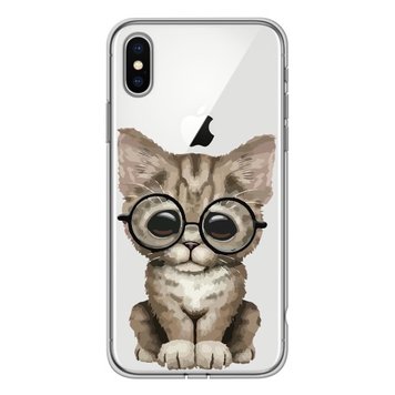 Чохол прозорий Print Animals для iPhone XS MAX Cat - ash-mobile.com.ua - фото 1