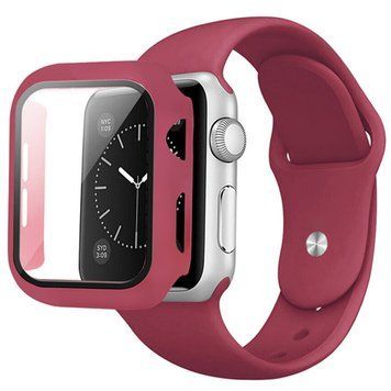 Ремінець Silicone BAND+CASE для Apple Watch 42 mm 10 series Rose Red - ash-mobile.com.ua - фото 1