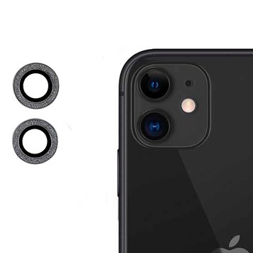 Защитное стекло на камеру Diamonds Lens для iPhone 11 | 12 | 12 MINI Black - ash-mobile.com.ua - фото 1