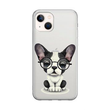 Чохол прозорий Print Dogs для iPhone 15 Glasses Bulldog Black - ash-mobile.com.ua - фото 1