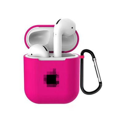 Чохол (яблуко) для AirPods 1 | 2 Electric Pink купити