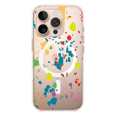 Чохол прозорий Print NEW YEAR with MagSafe для iPhone 17 PRO Paint splashes