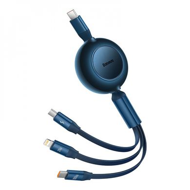 Кабель Baseus Bright Mirror 2 Series 3 in 1 Type-C (Micro-USB+Lightning+Type-C) 100W (1.1m) Blue купити