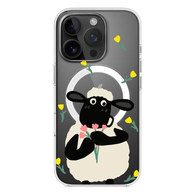 Чехол прозрачный Print Happy Nice with MagSafe для iPhone 16 PRO MAX Sheep - ash-mobile.com.ua - фото 3