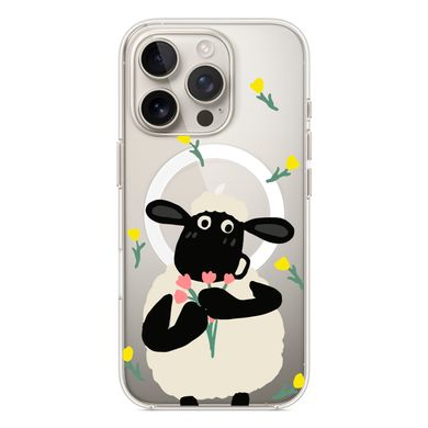 Чохол прозорий Print Happy Nice with MagSafe для iPhone 16 PRO MAX Sheep - ash-mobile.com.ua - фото 1