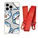 Чохол прозорий з ремінцем Print Shark для iPhone 17 Air Shark More/Red