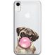 Чохол прозорий Print Dogs для iPhone XR Pug Gum купити
