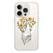 Чохол прозорий Print Leaves with MagSafe для iPhone 14 PRO MAX Hands Flower