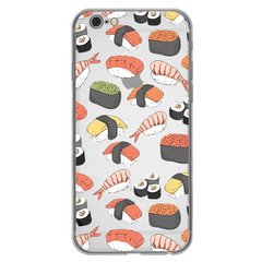Чохол прозорий Print FOOD для iPhone 6 Plus | 6s Plus Sushi купити