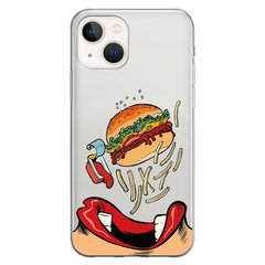 Чохол прозорий Print FOOD для iPhone 13 Burger eat