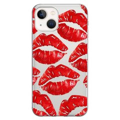 Чехол прозрачный Print Love Kiss для iPhone 13 MINI Lips