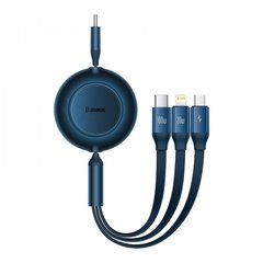 Кабель Baseus Bright Mirror 2 Series 3 in 1 Type-C (Micro-USB+Lightning+Type-C) 100W (1.1m) Blue купити