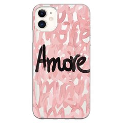 Чехол прозрачный Print Amore для iPhone 12 | 12 PRO Pink купить