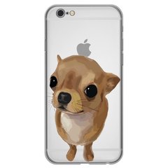 Чохол прозорий Print Dogs для iPhone 6 | 6s Dog Chihuahua Light-Brown купити