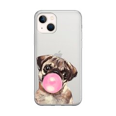 Чохол прозорий Print Dogs для iPhone 13 Pug Gum