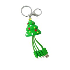 Кабель ASH Happy 3 in 1 USB (Micro-USB+Lightning+Type-C) Christmas tree купити